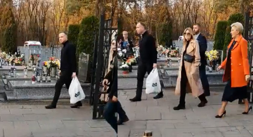 Para prezydencka na cmentarzu w Jaworznie. Fot. jaw.pl