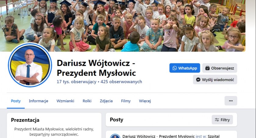 Screen Facebook/ Dariusz Wójtowicz - Prezydent Mysłowic