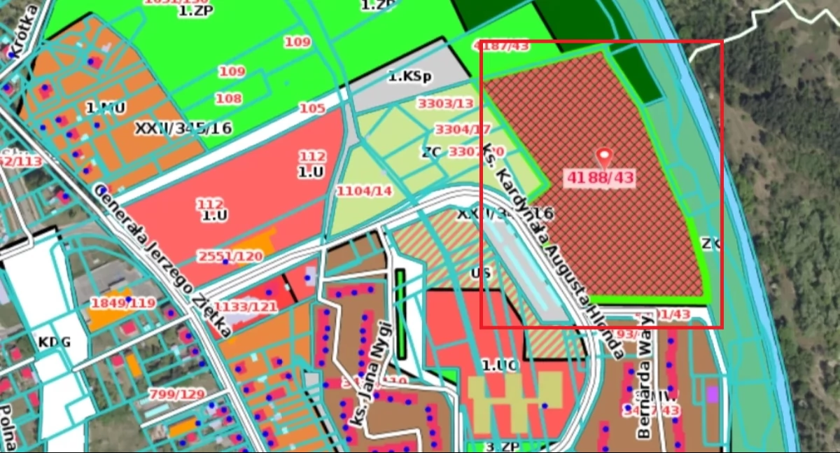Miasto zamierza sprzedać działkę oznaczoną numerem 4188/43