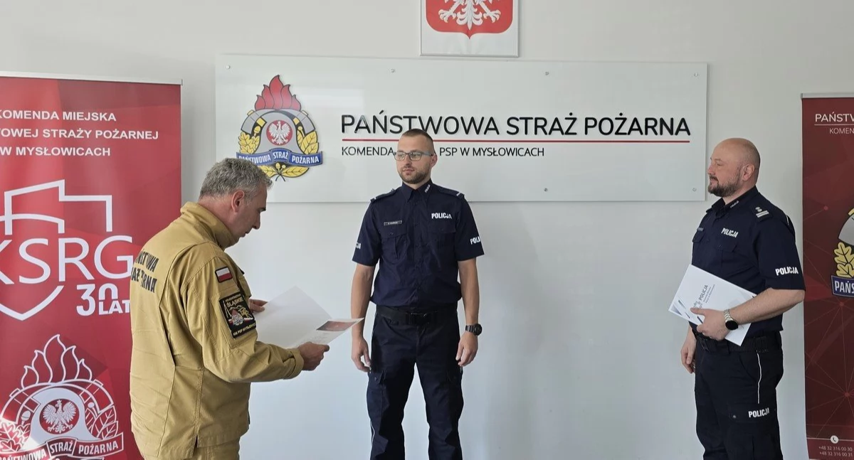 NEWS, Bohaterski policjant doceniony przez komendanta - zdjęcie, fotografia