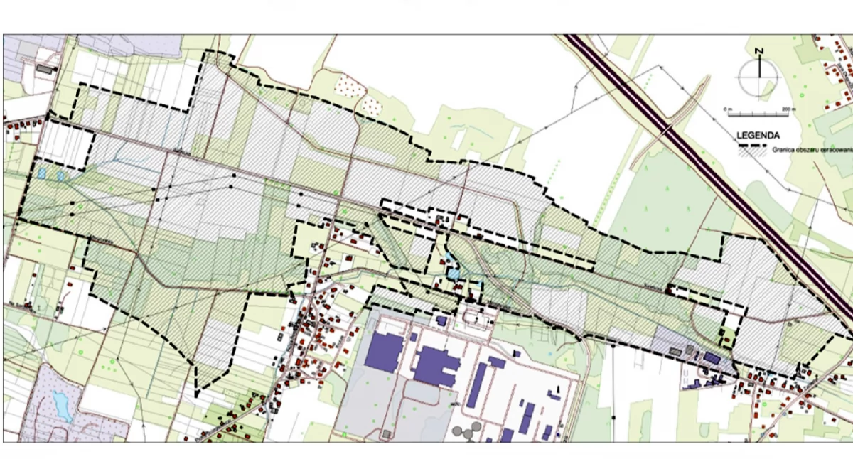 Granice obszaru objętego planem miejscowym – etap A1