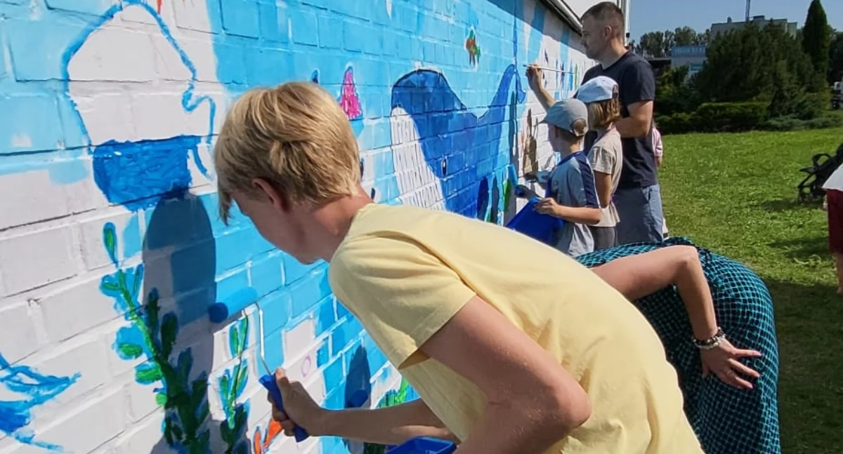 Sztuki plastyczne, Imponujący mural na ścianie Lędziny - zdjęcie, fotografia