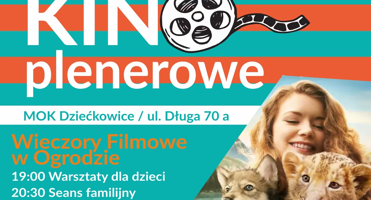 Rozrywka, Wieczór filmowy ogrodzie rodzinny seans Dziećkowicach - zdjęcie, fotografia