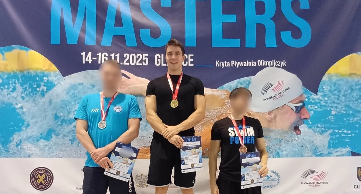 Pływanie, Policjant Mysłowic kolejny podium - zdjęcie, fotografia