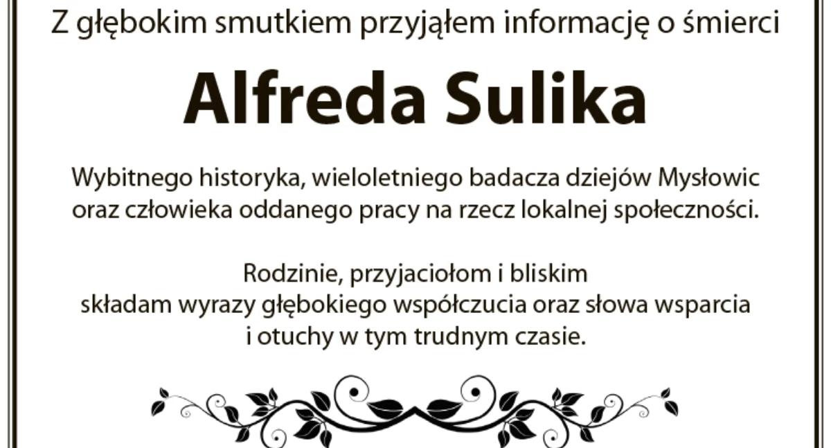 NEWS, Zmarł profesor Alfred Sulik kondolencje posła Wojciecha Króla - zdjęcie, fotografia