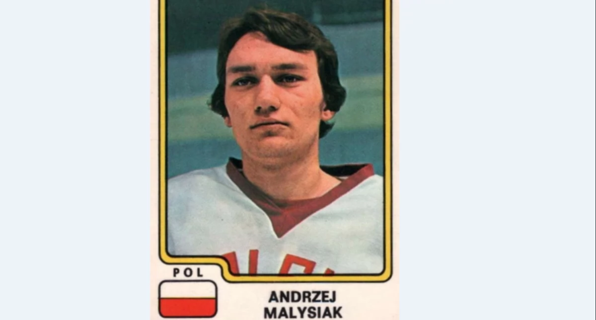 Andrzej Małysiak, czołowy hokeista GKS Katowice i reprezentacji Polski, fotografia z 1979 r.