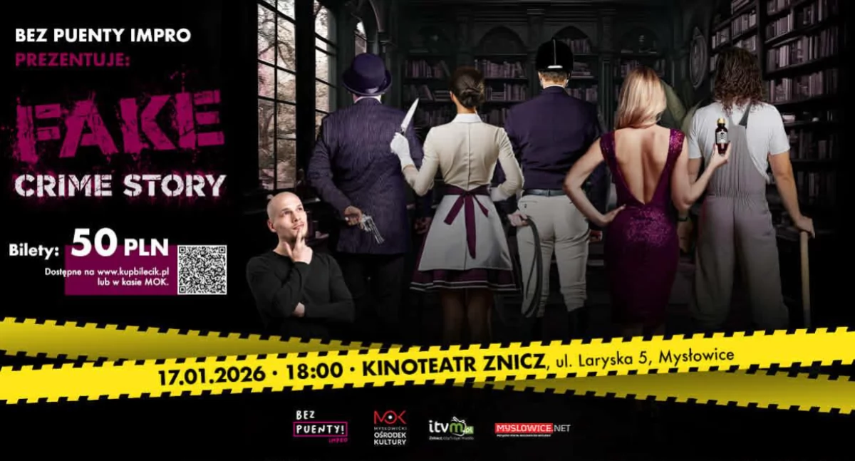 Rozrywka, Crime Story kryminalny spektakl improwizowany wykonaniu grupy Puenty Impro - zdjęcie, fotografia