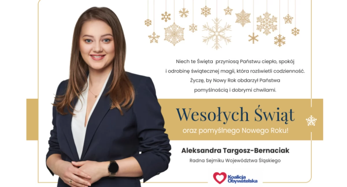 NEWS, Życzenia Aleksandry Targosz Bernaciak radnej Sejmiku Województwa Śląskiego - zdjęcie, fotografia