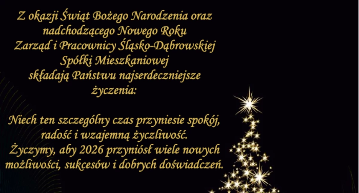 NEWS, Życzenia Śląsko Dąbrowskiej Spółki Mieszkaniowej - zdjęcie, fotografia