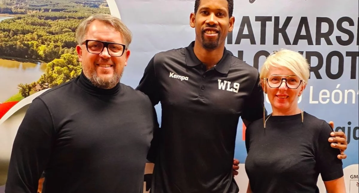 Maciej Sikora, Wilfredo Leon, Aneta Sikora. Fot. Szyb Bończyk