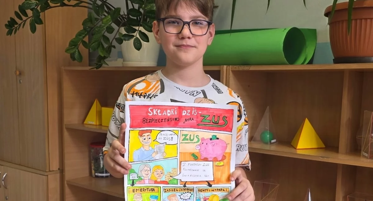 Maciej Miśkiewicz, uczeń klasy VI A, Szkoły Podstawowej nr 3 im. Kornela Makuszyńskiego w Będzinie, który w woj. śląskim zdobył 1 miejsce w kategorii KOMIKS i to jego praca w tej kategorii będzie reprezentowała Śląsk w finale konkursu.