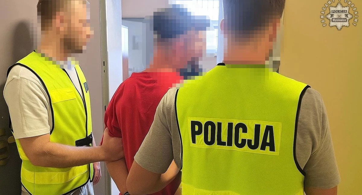 Zatrzymany mężczyzna usłyszał wyrok 25 lat za kratami. Fot. arch. KMP Mysłowice