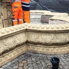 Rynek w Mysłowicach: fontanna św. Jana Chrzciciela w remoncie