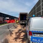 Wypadek i zablokowana droga S1 na wysokości Mysłowic. Fot. KMP Mysłowice