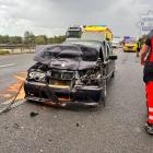 Zderzenie trzech samochodów na S1