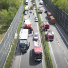 Wypadek i zablokowana droga S1 na wysokości Mysłowic. Fot. KMP Mysłowice