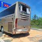 Kolizja dwóch autokarów na autostradzie A4 w Mysłowicach. Fot. nadesłane