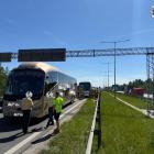 Kolizja dwóch autokarów na autostradzie A4 w Mysłowicach