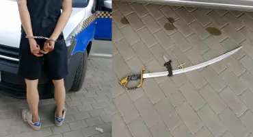 Wymachiwał szablą na ulicy Starokościelnej. Straż Miejska Mysłowice ujęła mężczyznę z białą bronią